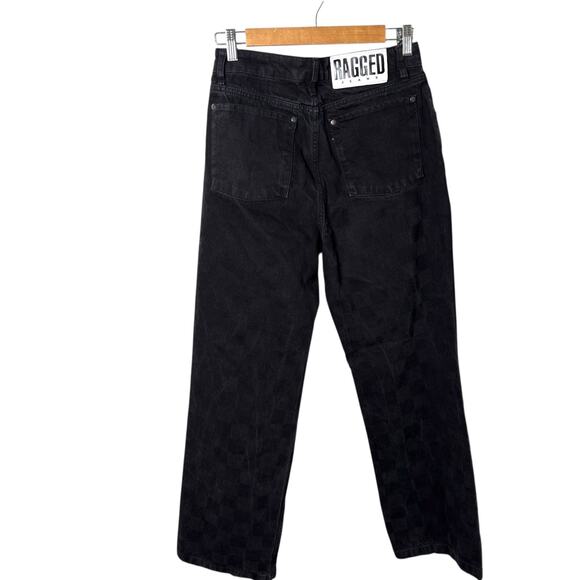 Ragged Priest Rook Checkered Dad Fit Jeans Straight Wide Leg High Rise Size 28 - Picture 6 of 8